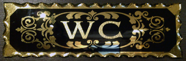 Gold Leaf Scalloped Glass Sign
